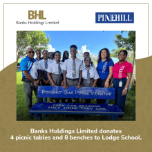 Banks Holdings Limited donates benches to the Lodge School